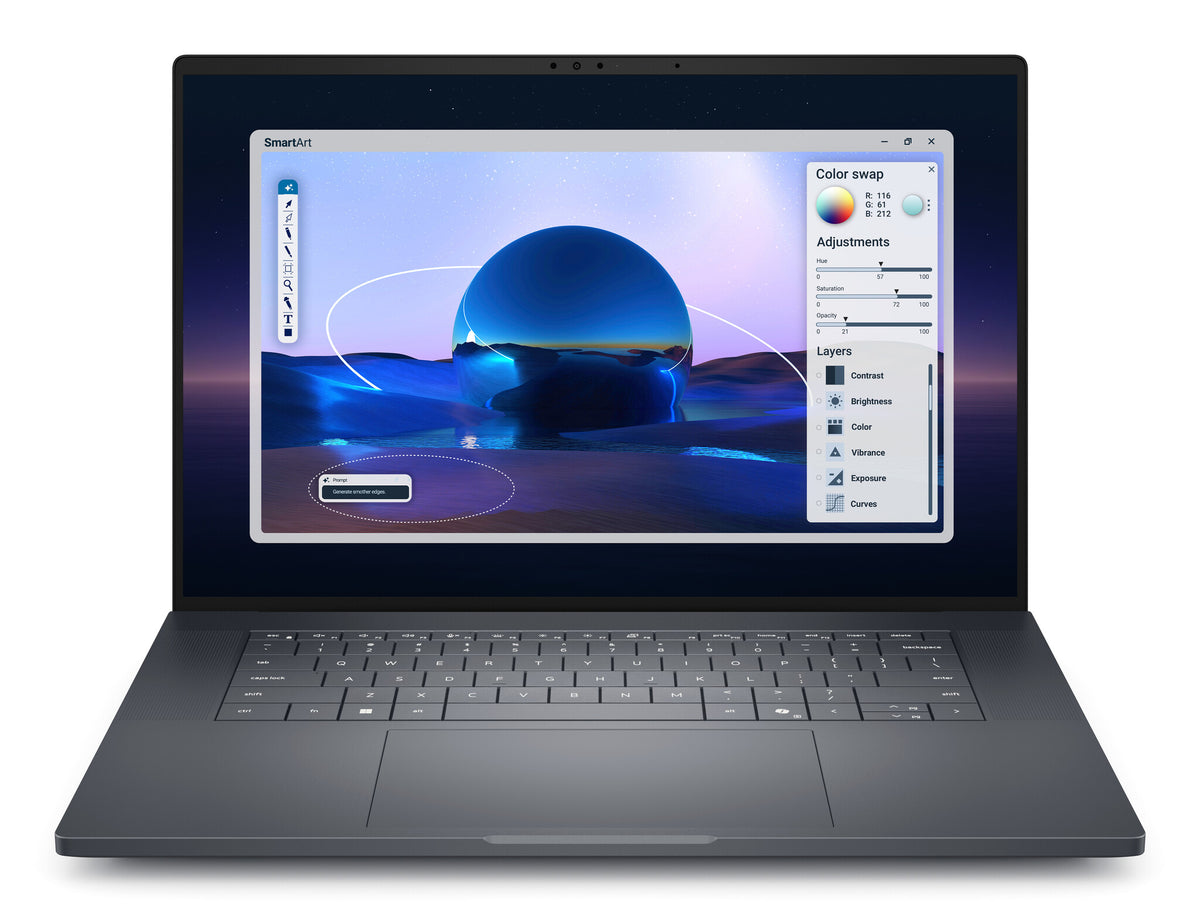 DELL Pro Max 16 Premium MA16250 Intel Core Ultra 7 265H Mobil arbetsstation 40,6 cm (16") Full HD+ 32 GB LPDDR5x-SDRAM 1 TB SSD NVIDIA RTX PRO 1000 Blackwell Wi-Fi 7 (802.11be) Windows 11 Pro Nordic Svart