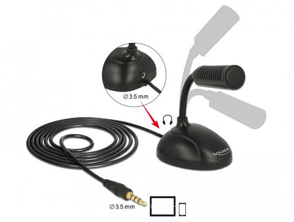 DeLOCK 65872 mikrofoner Svart Mikrofon till mobiltelefon/smartphone