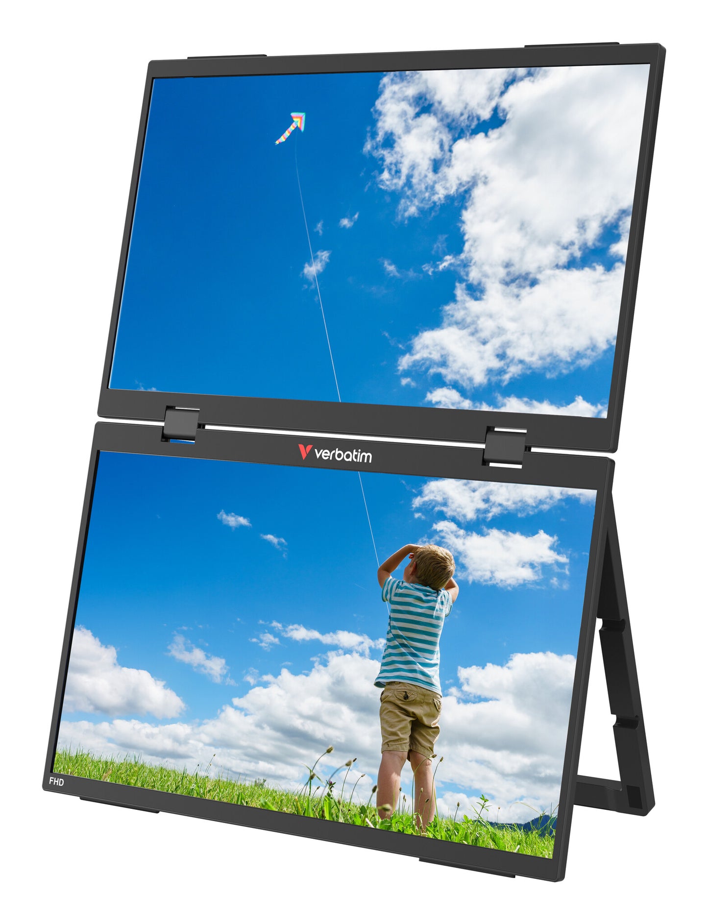 Verbatim Portable 15.6" FHD Dual Monitor Essentials Bärbara monitor Svart 39,6 cm (15.6") LCD 1920 x 1080 pixlar