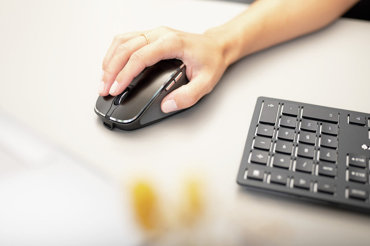 CHERRY DW 9500 SLIM tangentbord Mus inkluderad Universal Trådlös RF + Bluetooth QWERTY Nordic Svart, Grå