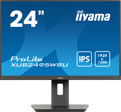 iiyama ProLite XUB2495WSU-B7 platta pc-skärmar 61,2 cm (24.1") 1920 x 1200 pixlar 4K Ultra HD LED Svart