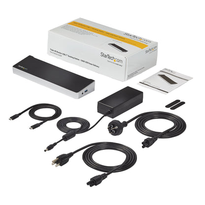StarTech.com 4K USB-C-docka för tre skärmar med 5 USB 3.0-portar - 100W PD