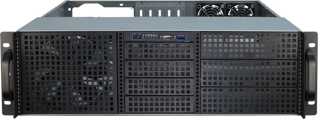 Inter-Tech 3U-30248 Ställning Svart, Rostfritt stål