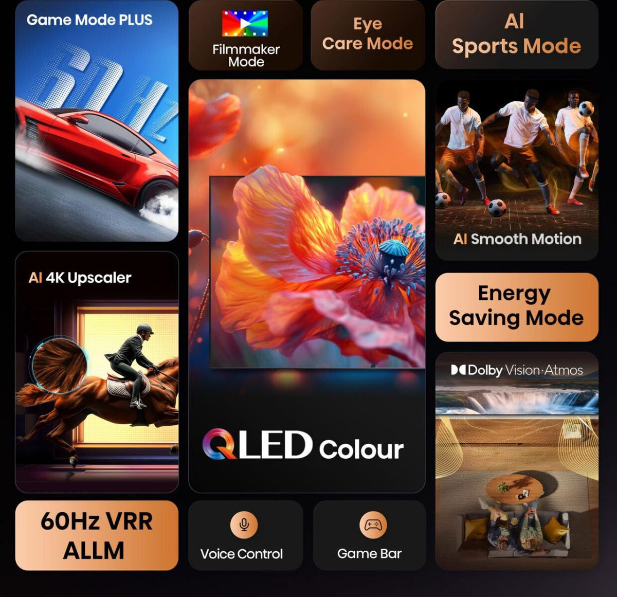 Hisense 85E7Q 2,16 m (85") 4K Ultra HD Smart-TV Wi-Fi Svart 400 cd/m²