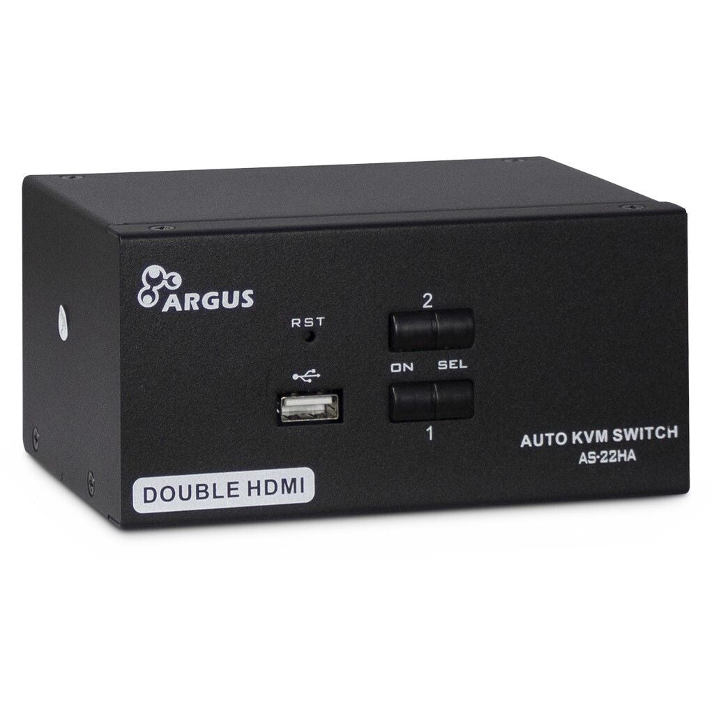 Inter-Tech AS-22HA HDMI KVM-switchar Svart