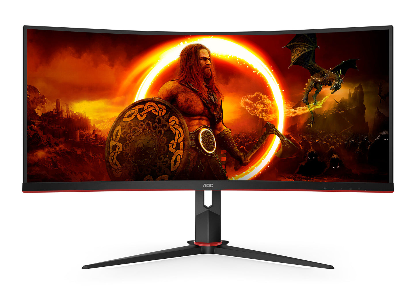 AOC G2 CU34G2XP platta pc-skärmar 86,4 cm (34") 3440 x 1440 pixlar UltraWide Quad HD LED Svart, Röd