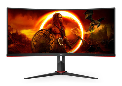 AOC G2 CU34G2XP platta pc-skärmar 86,4 cm (34") 3440 x 1440 pixlar UltraWide Quad HD LED Svart, Röd