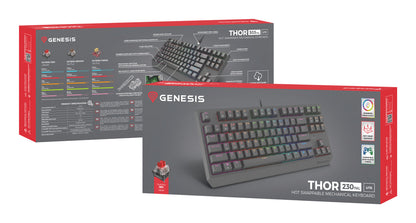GENESIS Thor 230 TKL Lite tangentbord Spela USB QWERTY Engelsk Svart