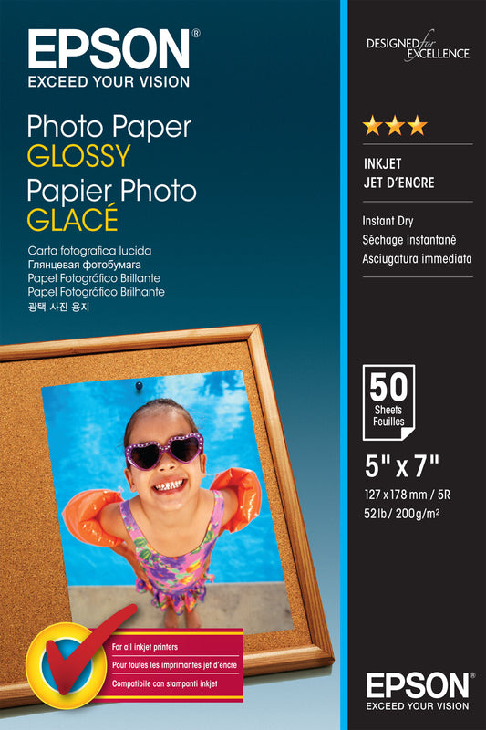 Epson Photo Paper Glossy - 13x18cm - 50 Ark