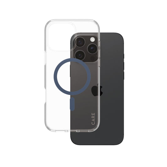 PanzerGlass CARE by ® Flagship Case Transparent Urban Combat w. Blue MagSafe iPhone 16 Pro Max mobiltelefonfodral Omslag