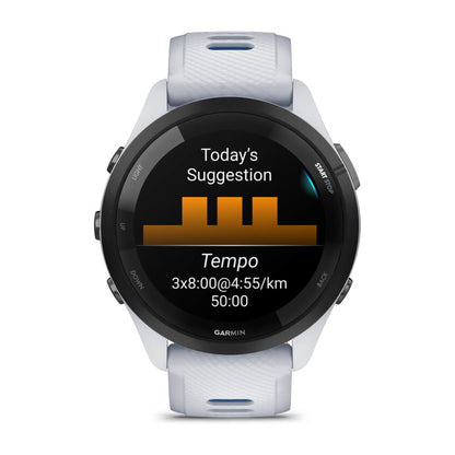 Garmin Forerunner 265 3,3 cm (1.3") AMOLED 46 mm Digital 416 x 416 pixlar Pekskärm Svart, Vit Wi-Fi GPS