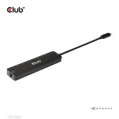 CLUB3D CSV-1596 dockningsstationer för bärbara datorer USB 3.2 Gen 1 (3.1 Gen 1) Type-C Svart