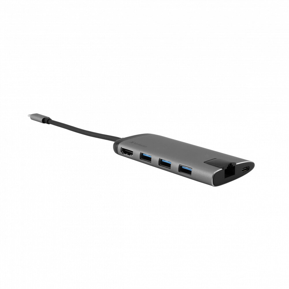 Verbatim 49142 dockningsstationer för bärbara datorer USB 3.2 Gen 1 (3.1 Gen 1) Type-C Svart, Silver