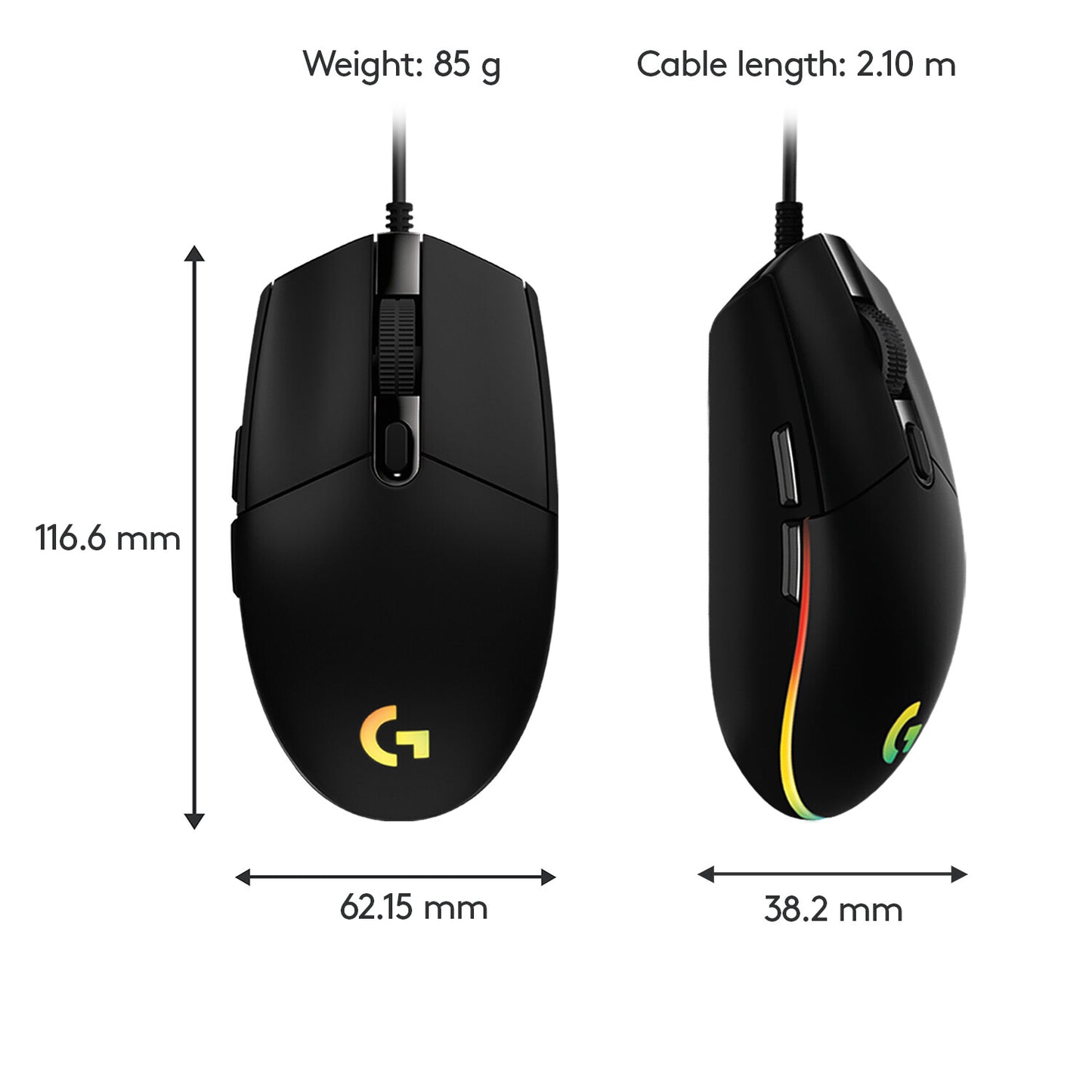 Logitech G 910-005796 datormöss Spela USB Type-A 8000 DPI
