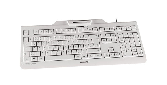 CHERRY KC 1000 SC tangentbord Universal USB AZERTY Belgiskt Vit