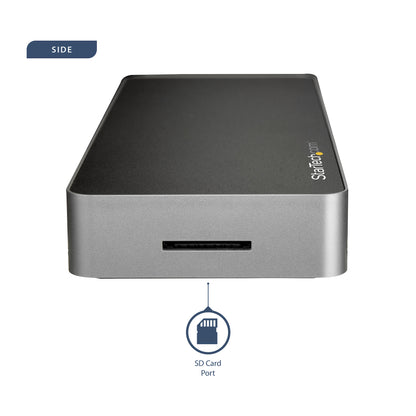 StarTech.com USB-C-dockningsstation för bärbara datorer med dubbla 4K-skärmar - 60W USB-strömförsörjning - SD-kortläsare