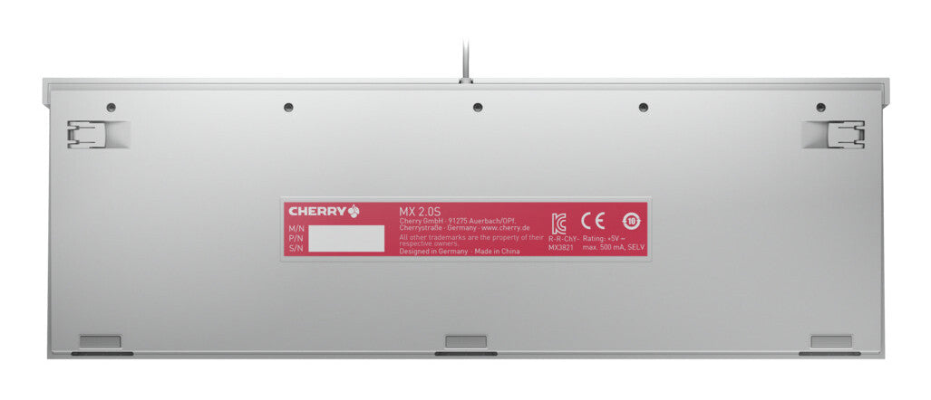 CHERRY MX 2.0S tangentbord Spela USB QWERTZ tyska Vit