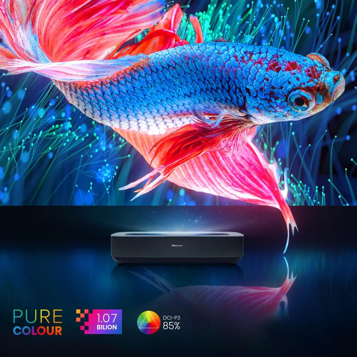 Hisense PL1SE storbilds-tv Ultra short throw-projektor 2100 ANSI-lumen UHD 4K (3840x2160) Svart, Mörkgrå