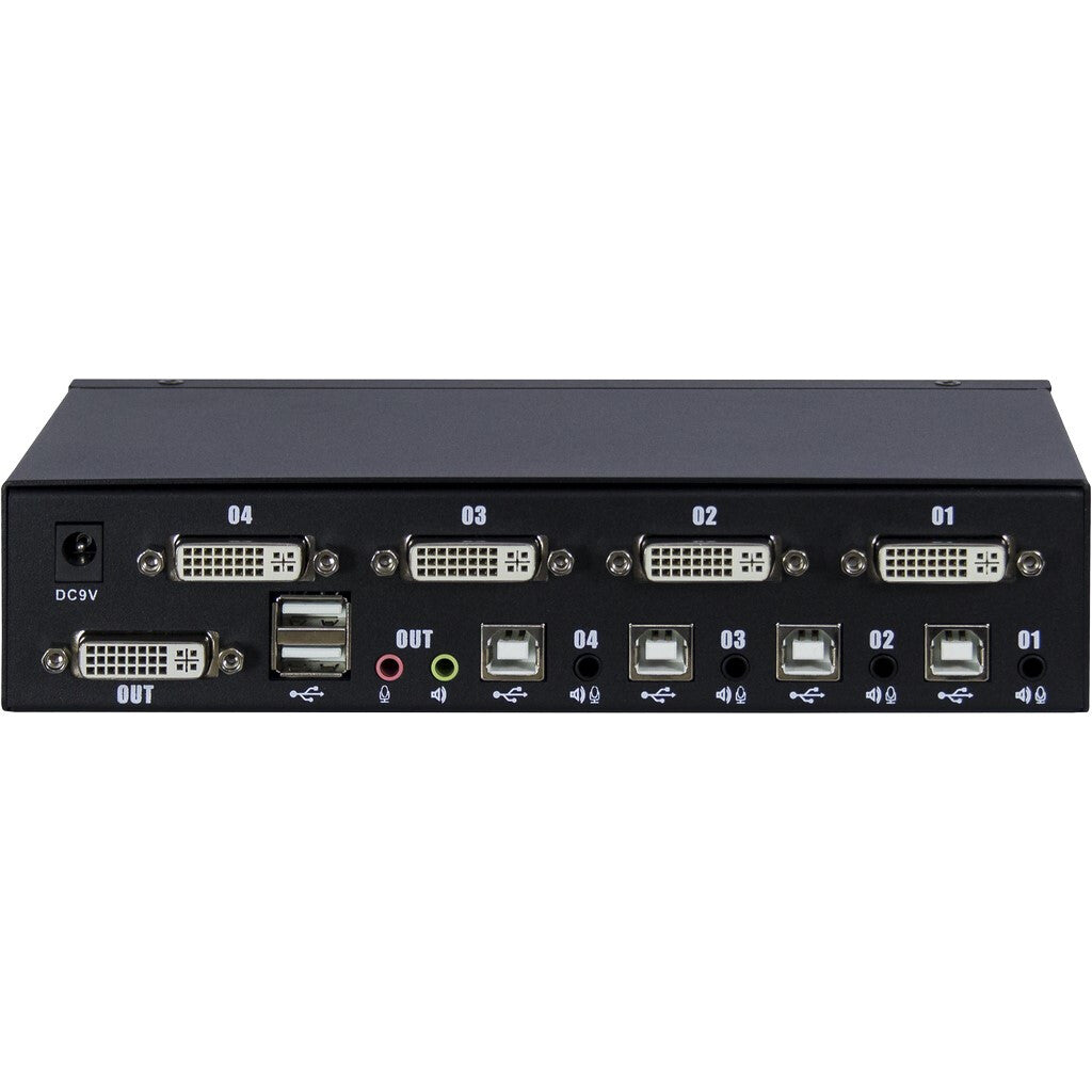 Inter-Tech KVM AS-41DA DVI KVM-switchar Svart