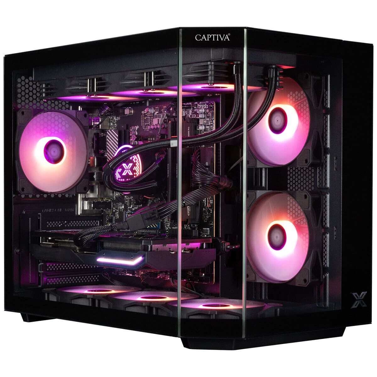 CAPTIVA PC Highend Gaming R90-031 (Ryzen 7 5700X/RTX5070 12GB GDDR7/SSD 1TB/32GB/WLAN/Windows 11 Home 64-bit) AMD Ryzen™ 7 DDR4-SDRAM NVIDIA GeForce RTX 5070 Svart