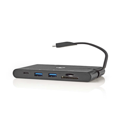 Nedis TCARFD200BK dockningsstationer för bärbara datorer USB 3.2 Gen 1 (3.1 Gen 1) Type-C Svart