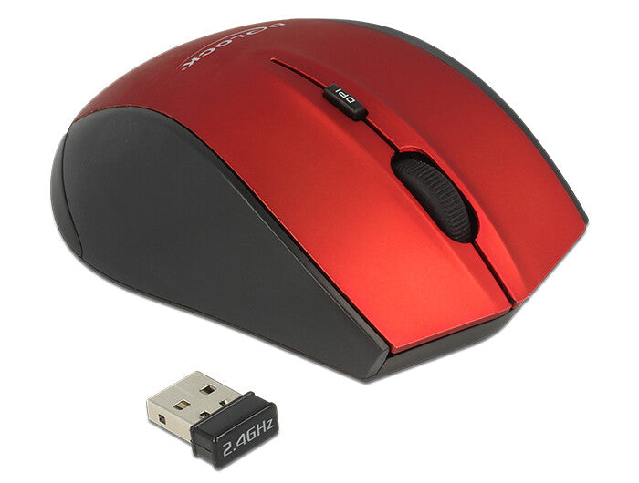 DeLOCK 12493 datormöss högerhand RF Trådlös Optisk 1600 DPI