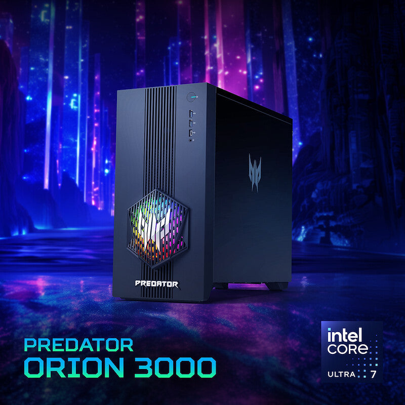 Acer Predator PO3-665_H810 Intel Core Ultra 7 265F 32 GB DDR4-SDRAM 1 TB SSD NVIDIA GeForce RTX 5060 Windows 11 Home Skrivbord PC Svart