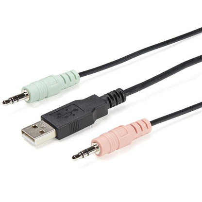 StarTech.com 2 Port USB 4K60Hz DisplayPort KVM-switch med inbyggda kablar