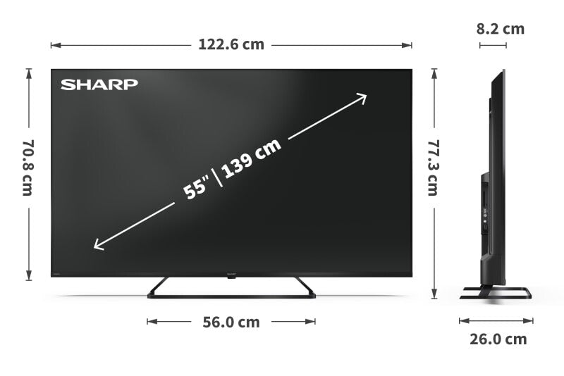 Sharp 55HP6265E TV-apparat 139,7 cm (55") 4K Ultra HD Smart-TV Wi-Fi Svart