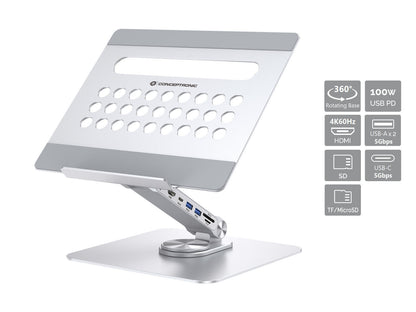 Conceptronic DONN27G Ställ för bärbara datorer Ställ till bärbara datorer Silver