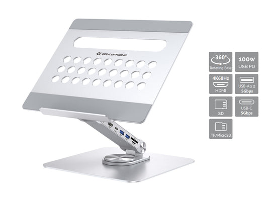 Conceptronic DONN27G Ställ för bärbara datorer Ställ till bärbara datorer Silver