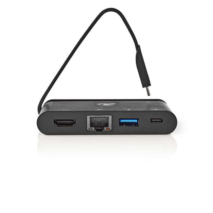 Nedis TCARF260BK dockningsstationer för bärbara datorer USB 3.2 Gen 1 (3.1 Gen 1) Type-C Svart