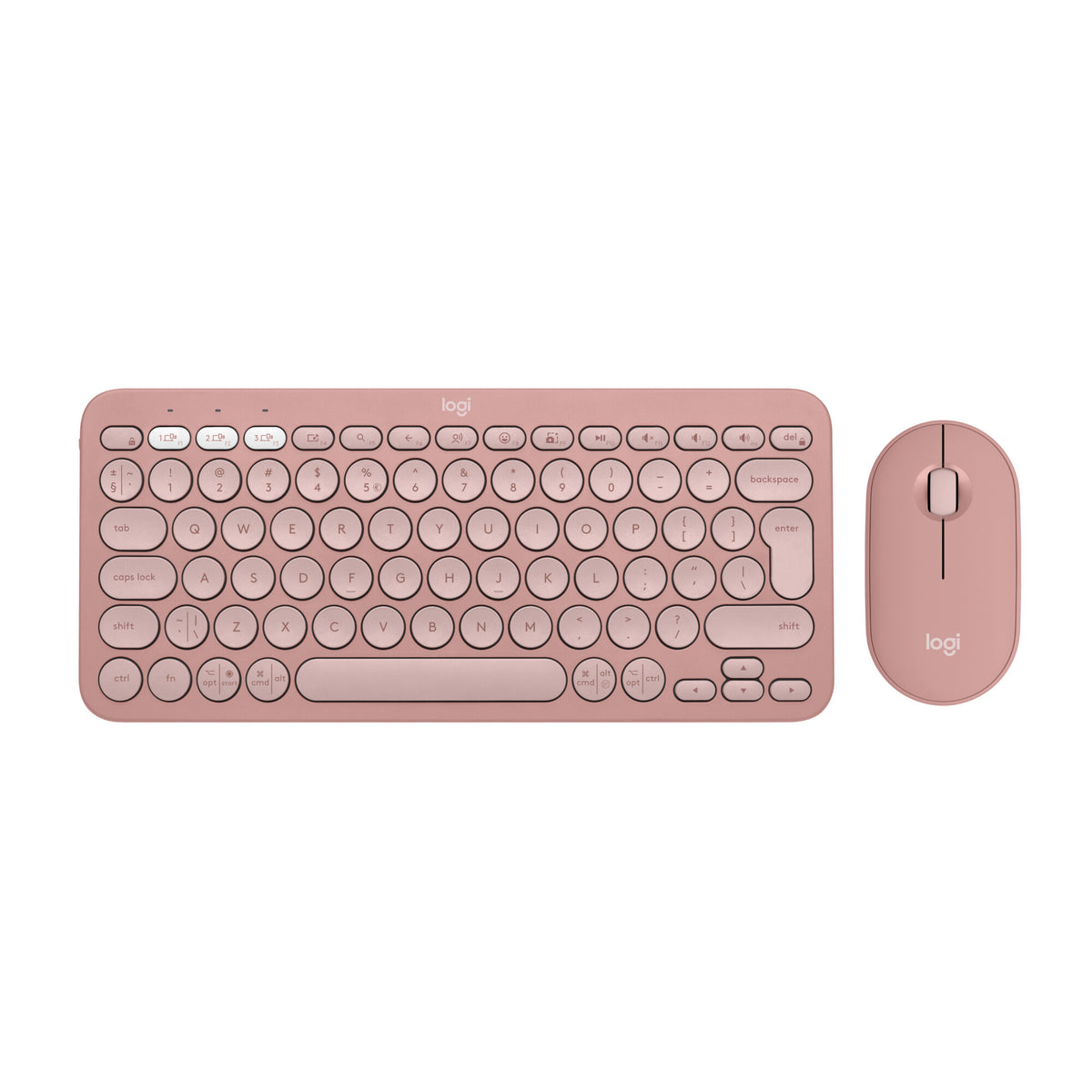 Logitech Pebble 2 Combo tangentbord Mus inkluderad Universal Trådlös RF + Bluetooth QWERTY Amerikanskt internationellt Rosa