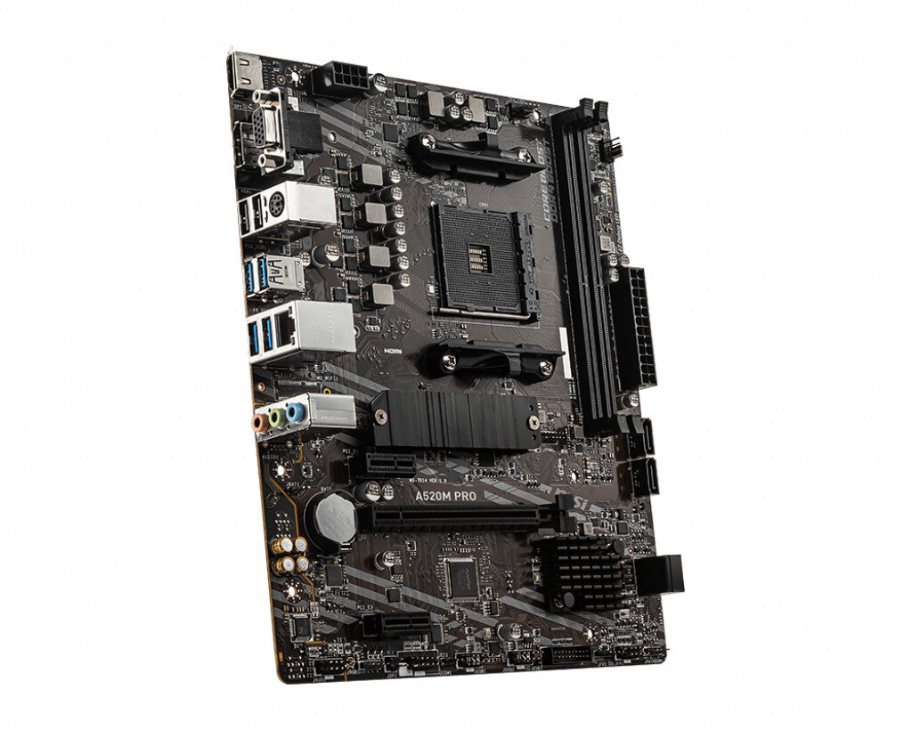 MSI A520M PRO moderkort AMD A520 Uttag AM4 micro ATX