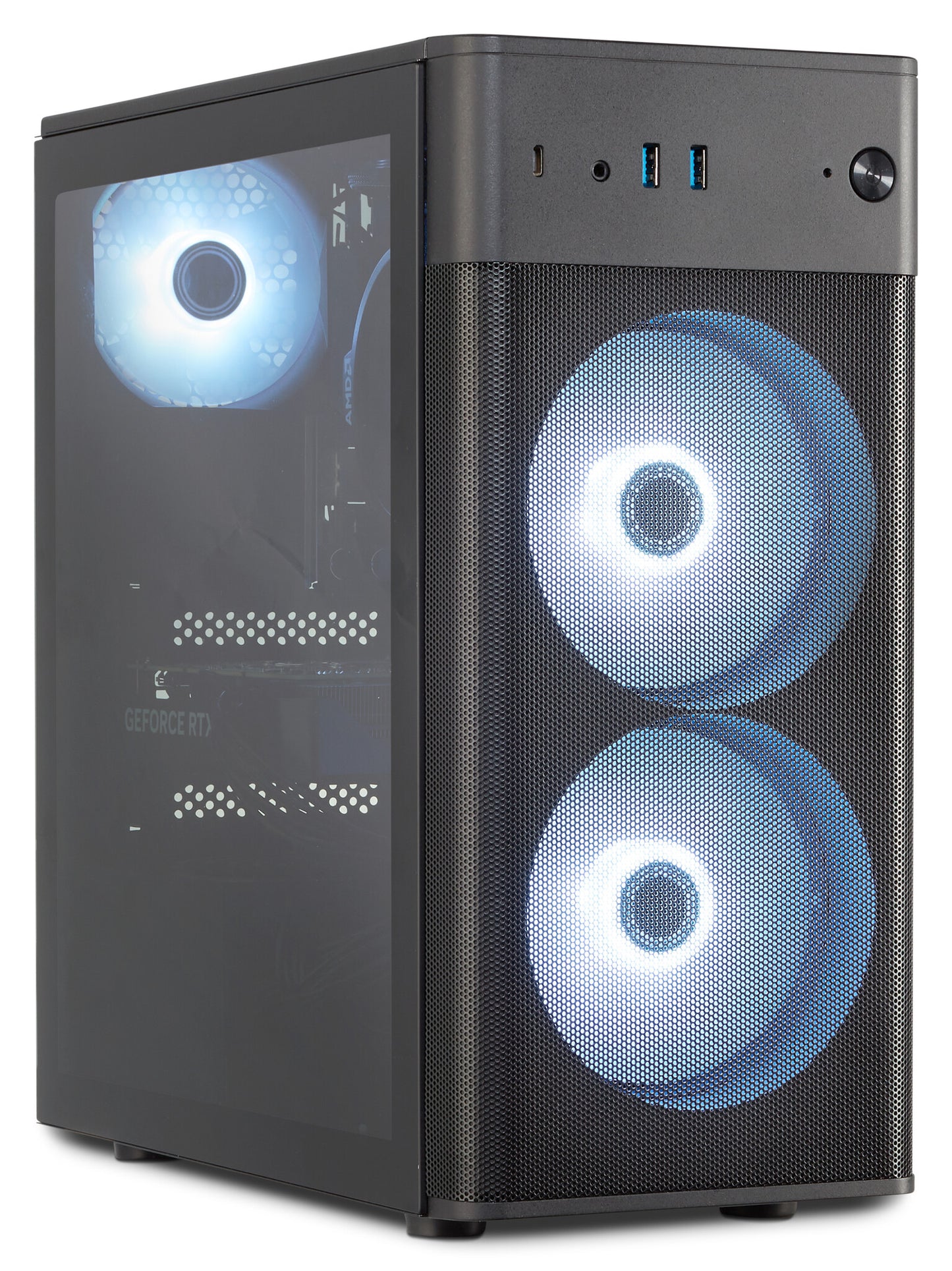 Erazer Recon E45 AMD Ryzen™ 5 5500 16 GB DDR4-SDRAM 1 TB SSD NVIDIA GeForce RTX 4060 Windows 11 Home Skrivbord PC Svart