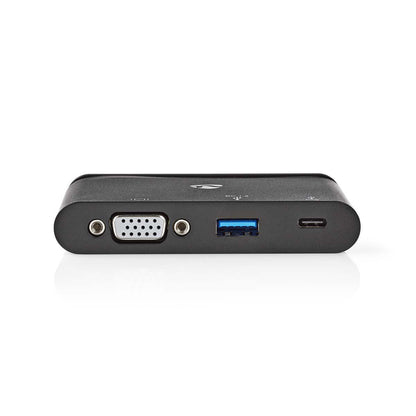 Nedis TCARF220BK dockningsstationer för bärbara datorer USB 3.2 Gen 1 (3.1 Gen 1) Type-C Svart