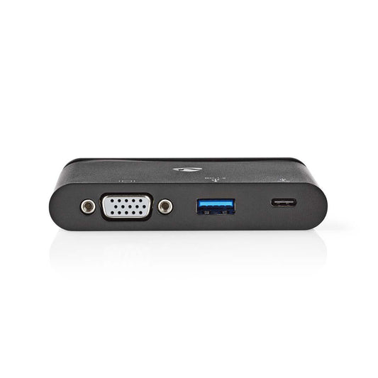 Nedis TCARF220BK dockningsstationer för bärbara datorer USB 3.2 Gen 1 (3.1 Gen 1) Type-C Svart