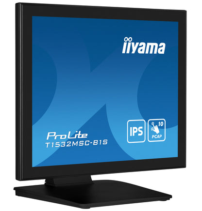 iiyama ProLite T1532MSC-B1S platta pc-skärmar 38,1 cm (15") 1024 x 768 pixlar XGA LCD Pekskärm Svart