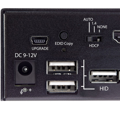 StarTech.com 2-ports HDMI KVM-switch - En skärm 4K 60 Hz Ultra HD HDR - Desktop HDMI 2.0 KVM-switch med 2 portar USB 3.0-hubb (5 Gbit/s) och 4x USB 2.0 HID, ljud - Snabbtangenter för omkoppling - TAA