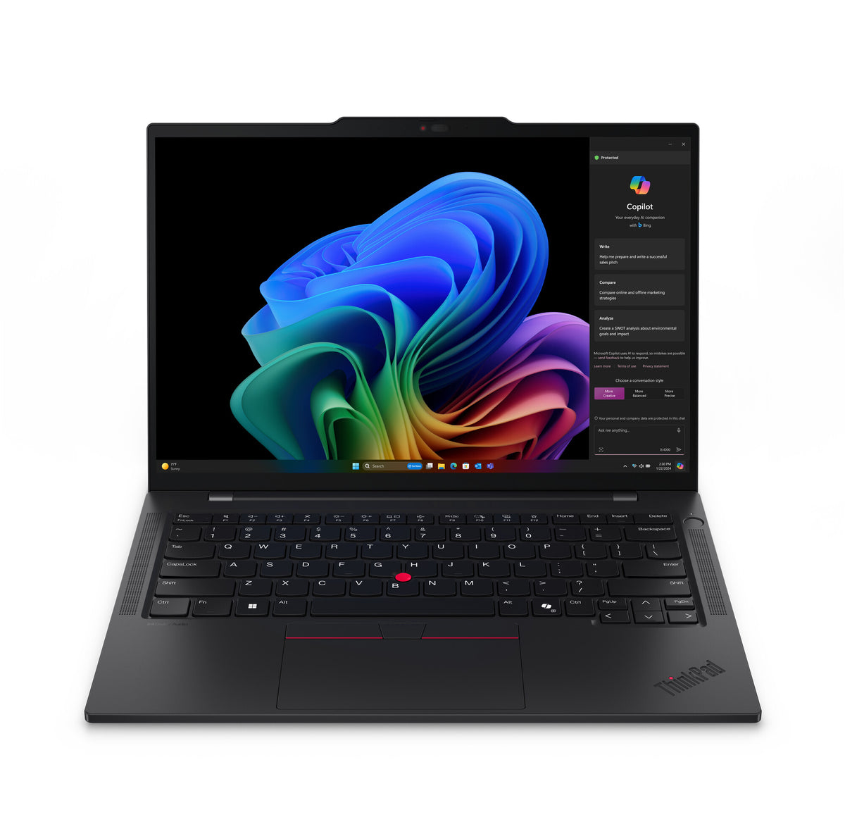 Lenovo ThinkPad T14s Gen 6 (Snapdragon) Copilot+ PC X1E-78-100 Bärbar dator 35,6 cm (14") WUXGA 32 GB LPDDR5x-SDRAM 1 TB SSD Wi-Fi 7 (802.11be) Windows 11 Pro tyska Svart