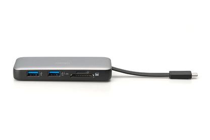 Digitus DA-70916 dockningsstationer för bärbara datorer Kabel USB 3.2 Gen 2 (3.1 Gen 2) Type-C Svart, Grå