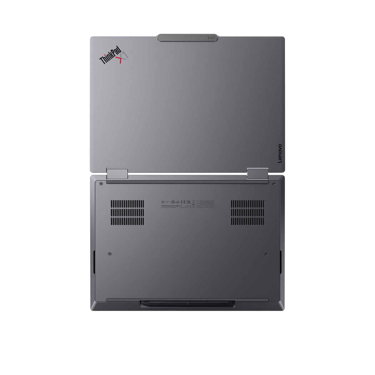 Lenovo ThinkPad X1 2-in-1 Gen 11 Aura Edition Copilot+ PC Intel Core Ultra X7 368H Hybrid (2-i-1) 35,6 cm (14") Pekskärm 2.8K 64 GB LPDDR5x-SDRAM 1 TB SSD Wi-Fi 7 (802.11be) Windows 11 Pro Nordic Grå