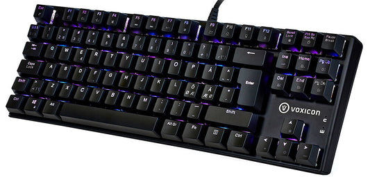 Voxicon Gr8-10 tangentbord Spela USB QWERTY Nordic Svart