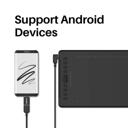 HUION H1161 ritplattor Svart 5080 lpi 279,4 x 174,6 mm USB
