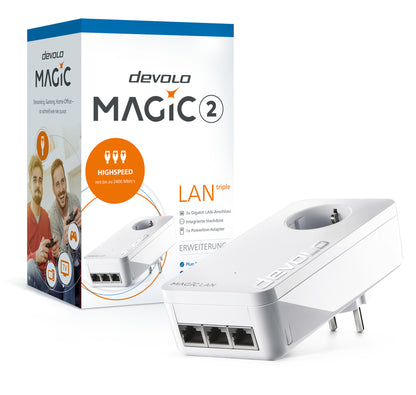 Devolo Magic 2 LAN triple 2400 Mbit/s Nätverksansluten (Ethernet) Vit 1 styck