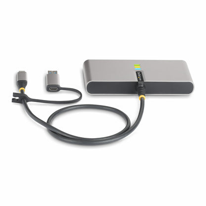 StarTech.com USB-C-hubb med Ethernet och RS-232, ansluten USB-C till USB-A-dongel, 100 W pass-through-strömförsörjning, 2x USB-A 5 Gbps, Gigabit Ethernet, RS232 seriell (FTDI)