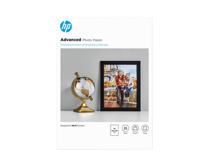 HP Advanced Photo-papper, glättat, 250 g/m2, A4 (210 x 297 mm), 25 ark