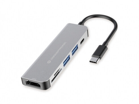 Conceptronic DONN02G dockningsstationer för bärbara datorer USB 3.2 Gen 1 (3.1 Gen 1) Type-C Gjuten aluminium