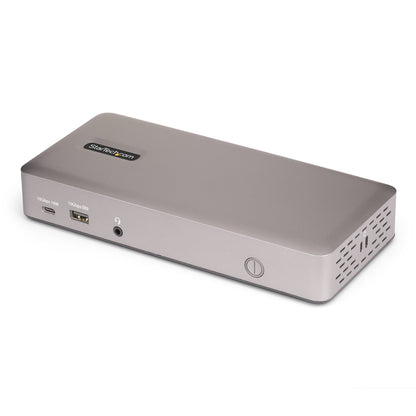 StarTech.com USB4-dockningsstation för tre bildskärmar, 4K 60 Hz HDMI eller DisplayPort, 100 W laddning av bärbar dator, 2,5 GbE, USB-C-dockningsstation för flera bildskärmar, drivrutinsfri