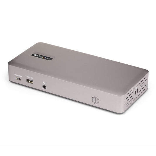 StarTech.com USB4-dockningsstation för tre bildskärmar, 4K 60 Hz HDMI eller DisplayPort, 100 W laddning av bärbar dator, 2,5 GbE, USB-C-dockningsstation för flera bildskärmar, drivrutinsfri